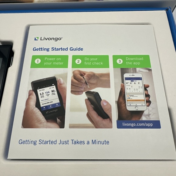 Livongo Connected Meter Kit With Test Strips Glucose Solution Booklet Open Box - Picture 5 of 13